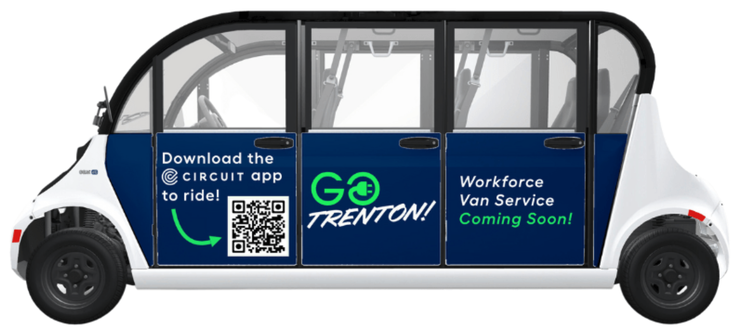 Electric shuttle in Trenton, New Jersey